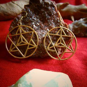 Golden Sacred Geometry Boho Earring
